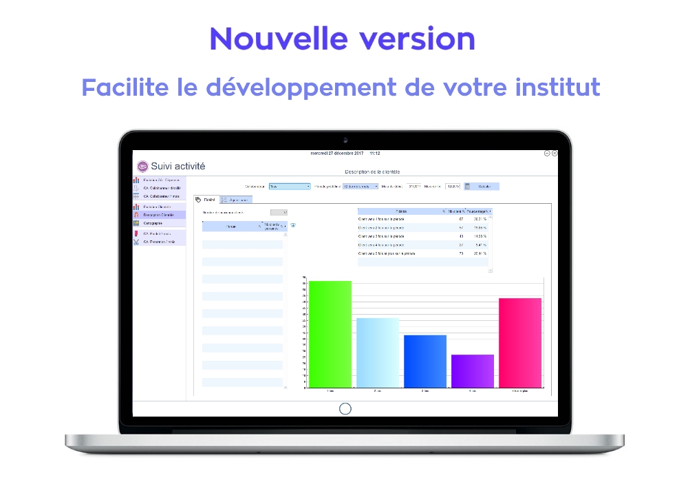 Nouvelle version logiciel institut de beaute